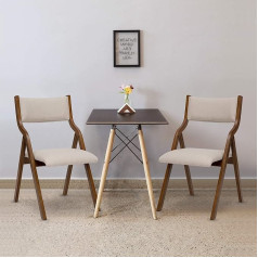 Комплект из 2 современных обеденных стульев Ball & Cast, складные офисные стулья с деревянным каркасом, портативные кухонные стулья с мягкой об