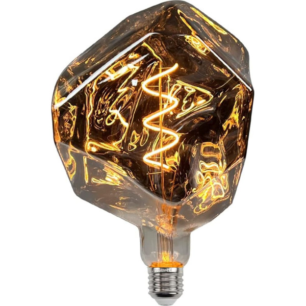 TIANFAN LED Vintage Light Bulb 4 W Dimmable Polyhedron Diameter 150 mm Large LED Bulb Decorative Edison Light Bulb 220 V E27 (Smoke)