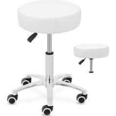 Косметический стул на колесиках до 120 кг COMO - белый