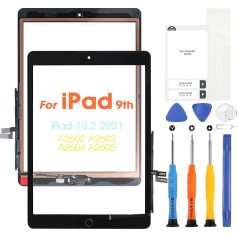 Дигитайзер для iPad 9 9-го поколения 2021 10,2 дюйма A2602 A2603 A2604 A2605 Сенсорный экран для iPad 9-го поколения 2021 Замена сенсорного экрана Стеклянная пане