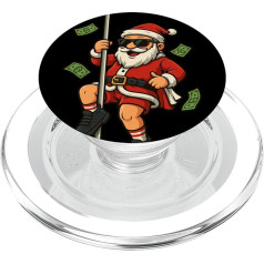 Lustiges Stripper Weihnachtsmann mit fliegendem Geld Kostüm PopSockets PopGrip für MagSafe