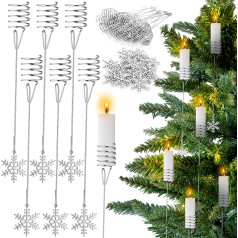 Пакет из 20 серебряных держателей свечей для рождественских елок Металлические украшения снежинки для рождественских елок Баланс подсвеч