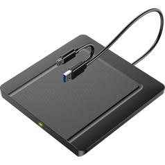 Внешние CD DVD приводы, внешний CD DVD +/-RW привод USB 3.0 CD Burner Внешний привод, DVD Reader Writer ROM Drive Совместимость с ноутбуком, настольным компьютером Mac, Wi