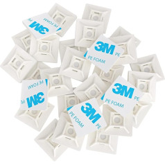 intervisio Клеевая основа для кабельных стяжек 28 мм x 28 мм Монтажная основа Держатель кабельных стяжек Набор винтовых основ Самоклеящийся кабел