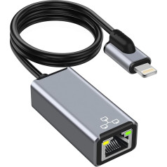 NCGGY Lightning 1ing к RJ45 Ethernet LAN сетевой адаптер для iPhone [MFi Certified], i-Pad к Ethernet адаптер с зарядным портом, 100 Мбит/с высокая скорость, Plug and Play