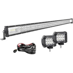 AUXTINGS светодиодные вспомогательные фары с 3 рядами 127 см 648 Вт светодиодные противотуманные фары, 10 см светодиодные рабочие фары для внедоро