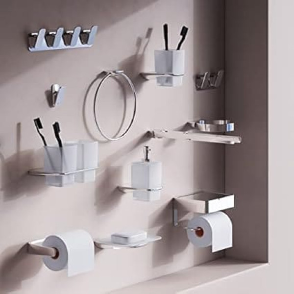 AIB343400 AM.PM Inspire 2.0 Стаканчики для зубных щеток с держателем Сатиновое стекло Настенное крепление со сверлением