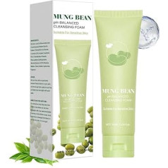 Mungbohnen pH-ausgewogener Reinigungsschaum, parfümfrei, nicht komedogen getestet, porentiefe Gesichtsreinigung, geeignet, koreanische, Gesichtsmaskenreiniger für empfindliche Haut (1PC)