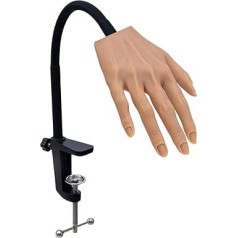 XMASIR Силиконовая тренировочная рука для дизайна ногтей с подставкой, профессиональная тренировочная рука для акриловых ногтей, тренировоч