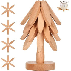 Lambluefly Термостойкие подставки для кастрюль, Рождественская елка Набор подставок для кастрюль с 4 деревянными подставками и 1 подставкой, ск