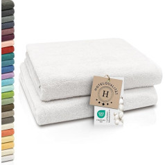 ZOLLNER Комплект из 2 банных полотенец - Мягкие и впитывающие банные полотенца - Можно стирать до 95°C - Хлопок - 100 x 150 см в белом цвете