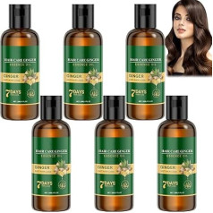 Ingwer-Haarwuchs-Serumöl, Ingwer-Anti-Haarausfall-Essenz für Wachstum, schnelles Haarwachstum und Verdickungsöl zur Pflege und Reparatur von geschädigtem und dünnem Haar für stärkeres, dickeres (6pcs)
