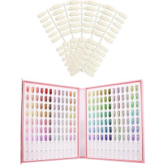 Qyljeiwred Nagel-Display-Buch, Gel-Nagellack-Display-Tabelle - zeigt professionelle 216 Farben, tragbare Diagramm für Salon-Übungen, Aufbewahrung von Frauen und Mädchen, Kunst-Styling-Stationen