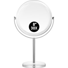 MIYADIVA Увеличительное зеркало 30x Настольное зеркало Косметическое зеркало с увеличением с вращением на 360°, двустороннее косметическое зерк