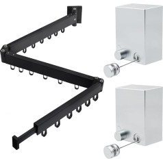 MUALROUS 1 x Выдвижная настенная вешалка для одежды и 2 x Выдвижные стиральные линии для использования в помещении До 4,2 м Длина стиральной линии 