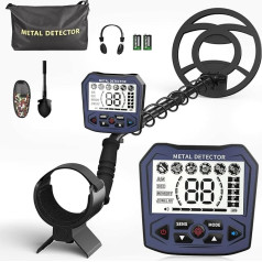 GJCrafts Профессиональный металлоискатель для взрослых и детей, чип против помех, IP68 водонепроницаемый, поддерживает аккумулятор и USB питание,