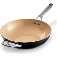 Керамическая сковорода-вок Ninja Extended Life CW90928DE с антипригарным покрытием (без PFA, PFOA, свинца, кадмия), подходит для индукции, ручка из нержавеющ