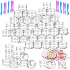 MotBach Пустые пластиковые контейнеры с прозрачной крышкой, маленькие контейнеры для образцов макияжа, 15 г, маленькие горшочки для образцов, к