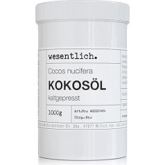 Кокосовое масло холодного отжима 1000 г - чистый уход за кожей и волосами - без добавок - в герметичной жестяной банке с винтовой крышкой от wesen