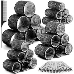 Thrilez 37 штук бигуди для волос с зажимами, большие бигуди для волос с 4 различными размерами 63 мм, 48 мм, 36 мм, 25 мм, бигуди для длинных, средних, ко