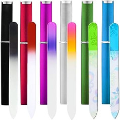 6 штук стеклянных пилочек для ногтей с футляром, набор хрустальных пилочек для ногтей, двусторонние пилочки, профессиональный маникюр