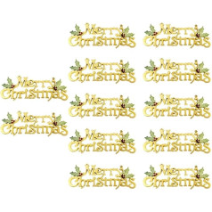 Happyyami Merry Christmas Sign Letter Sign Hanging Sign Front Door Xmas Wall Hanging Ornaments for Front Door Yard Outdoor Fireplace Gold 12 Pack