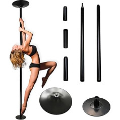 TRUTZHOLM Pole Dance Bar Professional в черном или хромированном цвете Приблизительно 231-274 см Диаметр 45 мм Статика и вращение Без сверления Фитнес (черный)