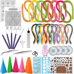 Woohome 33 бумажных полосок для квиллинга, набор бумажного квиллинга с 16 цветами, 1600 полосок бумаги для квиллинга и 12 инструментов для квиллинг
