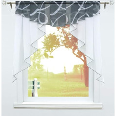 Шторы-сетки SCHOAL, кухонные, шторы-бистро, вуалевые прозрачные короткие шторы, шторы для маленьких окон с оборками на ленте/ленте.