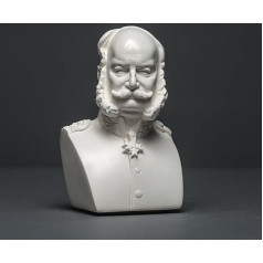 Скульптура кайзера Вильгельма I из высококачественного целланда, ручная работа, сделано в Германии, бюст белого цвета, 12 см