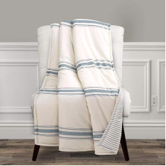 Lush Decor Farmhouse Striped Throw - двустороннее одеяло с рисунком в полоску, 50