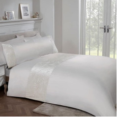 Sleepdown Floral Velvet Ivory Cream Luxury Soft Easy Care Duvet Cover Bedding Set With Pillowcases Single (135x200cm) Polyester