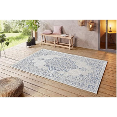 NORTHRUGS Ковер для помещений и улицы 160 x 230 см - погодоустойчивый восточный винтажный дизайн с медальоном Ковер для патио Ковер для балкона Ков