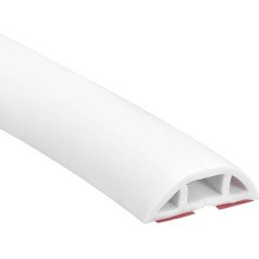 uxcell D30 1m Floor Cable Cover, PVC Cable Cover Bottom, Wire Cover for Extension Cable, Protect Wires and Prevent Cable Tripping, Hole Width 1cm, White