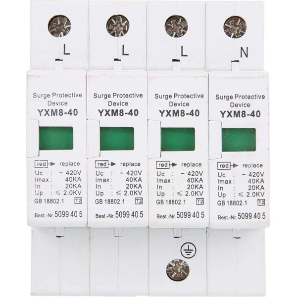 Liukouu 4P 40KA Din Rail Низкое напряжение защиты разрядники для молниезащиты