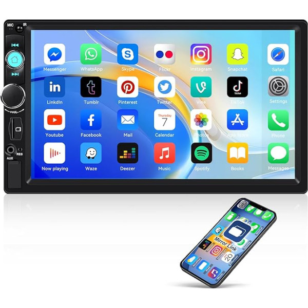 Camecho двойной DIN автомобильное радио Bluetooth 7 дюймов экран сенсорный MP5 плеер USB/SD/AUX-в/FM/Android телефон зеркало ссылка развлечения мультимедийные 