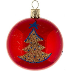 Набор из 6 декоративных баулов (диаметр 7 см) из выдувного и декорированного вручную стекла для рождественской елки