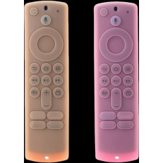 Silikon-Schutzhülle für Fernbedienung 3./4K/HD, rutschfest, leuchtende Schutzhülle mit Handschlaufe, Orange und Rosa