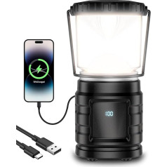 Светодиодная кемпинговая лампа аккумуляторная 8000 мАч, ультра яркий 1000 LM кемпинговый фонарь с LED индикатором мощности, 4 режима света и IP65 во