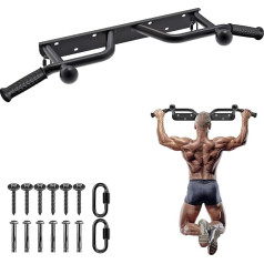 SELEWARE Pull-Up Bar Door Frame Pull-Up Bar Wall - Pull Up Bar Wall Mounted Lat Pull Bars Home Gym Workout Equipment with Resistance Band Hook