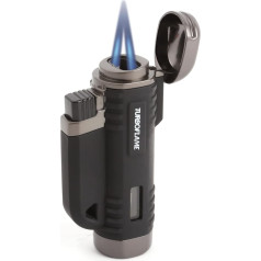 TURBOFLAME V-Flame Многоразовая ветрозащитная кемпинговая зажигалка - подходит для парусного спорта, выживания и отдыха на природе (черный)