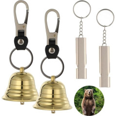 Аварийный свисток Chewtoyo для туристов, выживание, рыбалка, походы, скалолазание, массивный латунный колокольчик, велоспорт, 2 штуки, 5,1 см, гро