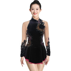 Rinkhockey Профессиональные девушки дамы фигурное катание платье, дышащий, длинный рукав, для тренировок и соревнований
