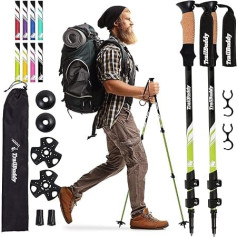 Походные палки TrailBuddy - телескопические палки для ходьбы для мужчин и женщин - выдвижные 62 - 137 см - ультралегкие треккинговые палки из 7075 алюм