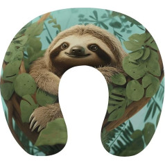 TKJMCSW Hug Tree Sloth Travel Pillow Memory Foam Neck Pillow Aeroplane Pillow for Sleeping U-shaped Neck Pillow for Neck and Headrest