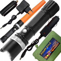 Retoo Тактический металлический фонарь на батарейках 5 режимов ZOOM