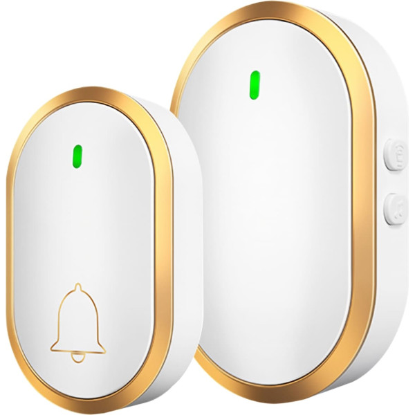 Retoo Беспроводной дверной звонок для ворот, водонепроницаемый 300 м - белое золото