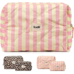 feschi Beauty Bag - Leopard | Доступно в 2 размерах | Стеганая косметичка с леопардовым узором | Много места для косметических средств и ухода за волосам