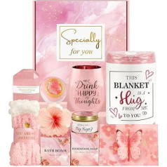 Подарки на день рождения для женщин, подарочная корзина для женщин, рождественский подарочный набор с одеялом для нее, мамы, жены, подруги, 