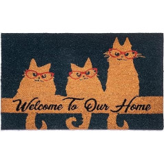 NoTrax C12 C12S1830CW WELCOME CATS DOORMAT VINYL BACKING INDOOR / OUTDOOR MAT 18